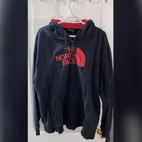 Red and black north face zip up - Picture 1 of 2